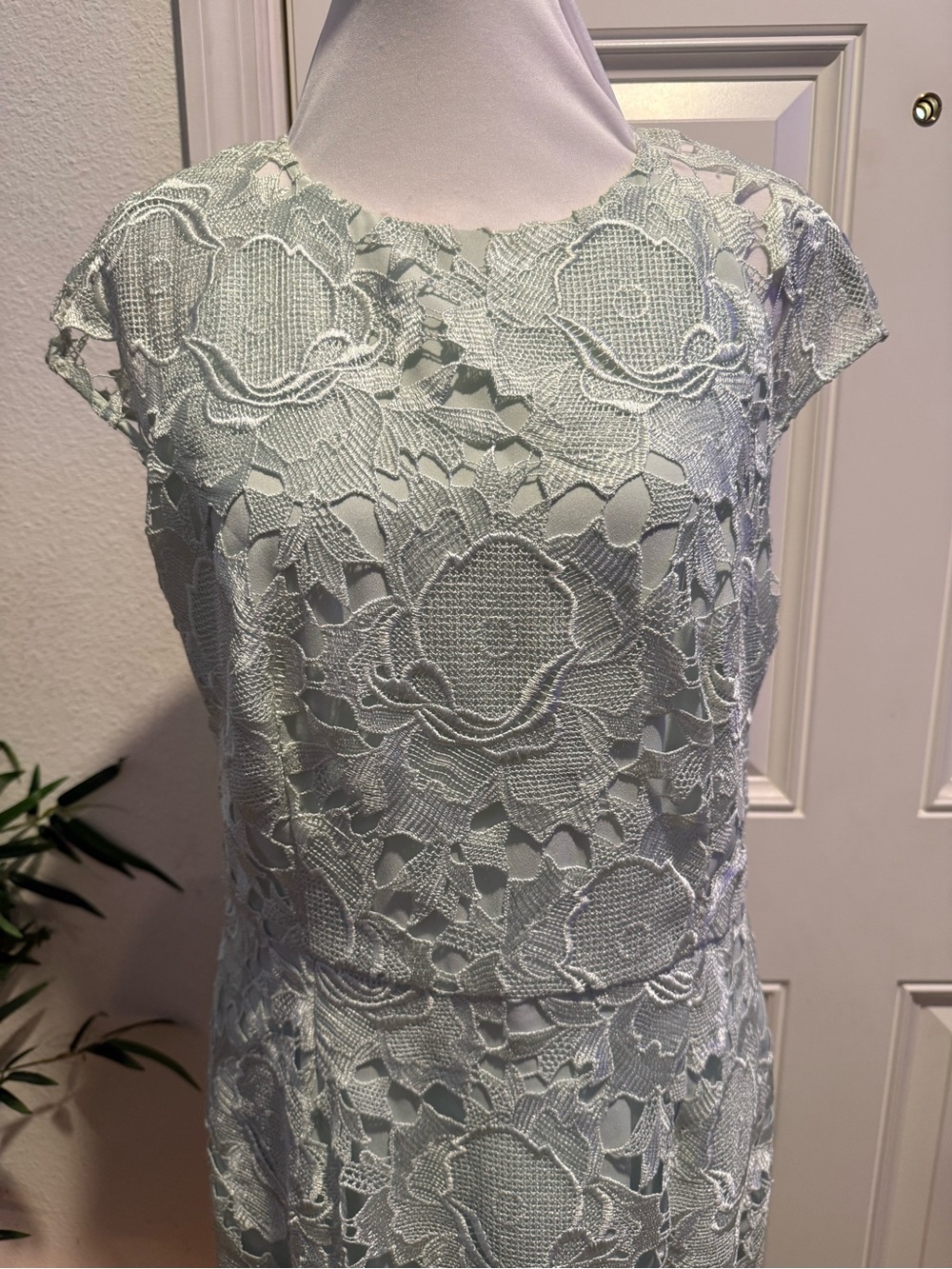 Ted Baker Raenna Mint Green Lace Sheath Dress 4 Elegant Cocktail Wedding Guest - Picture 9 of 14